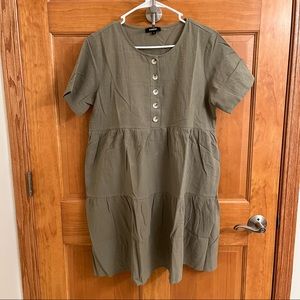 Dallas Button Dress in Olive